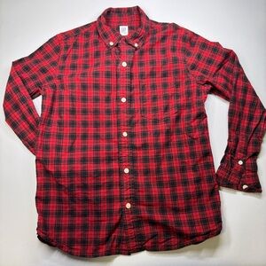 Gap Kids Shirt Boys Red Plaid Large Button Down Long Sleeve